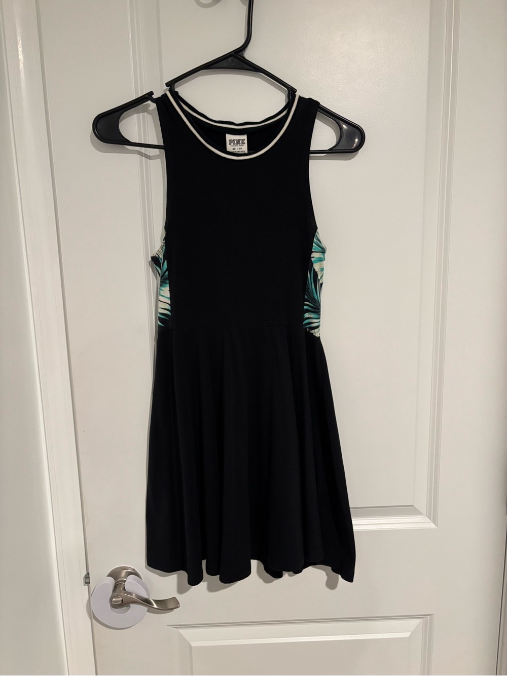 PINK Victoria's Secret Black Skater Dress with White Contrast Trim